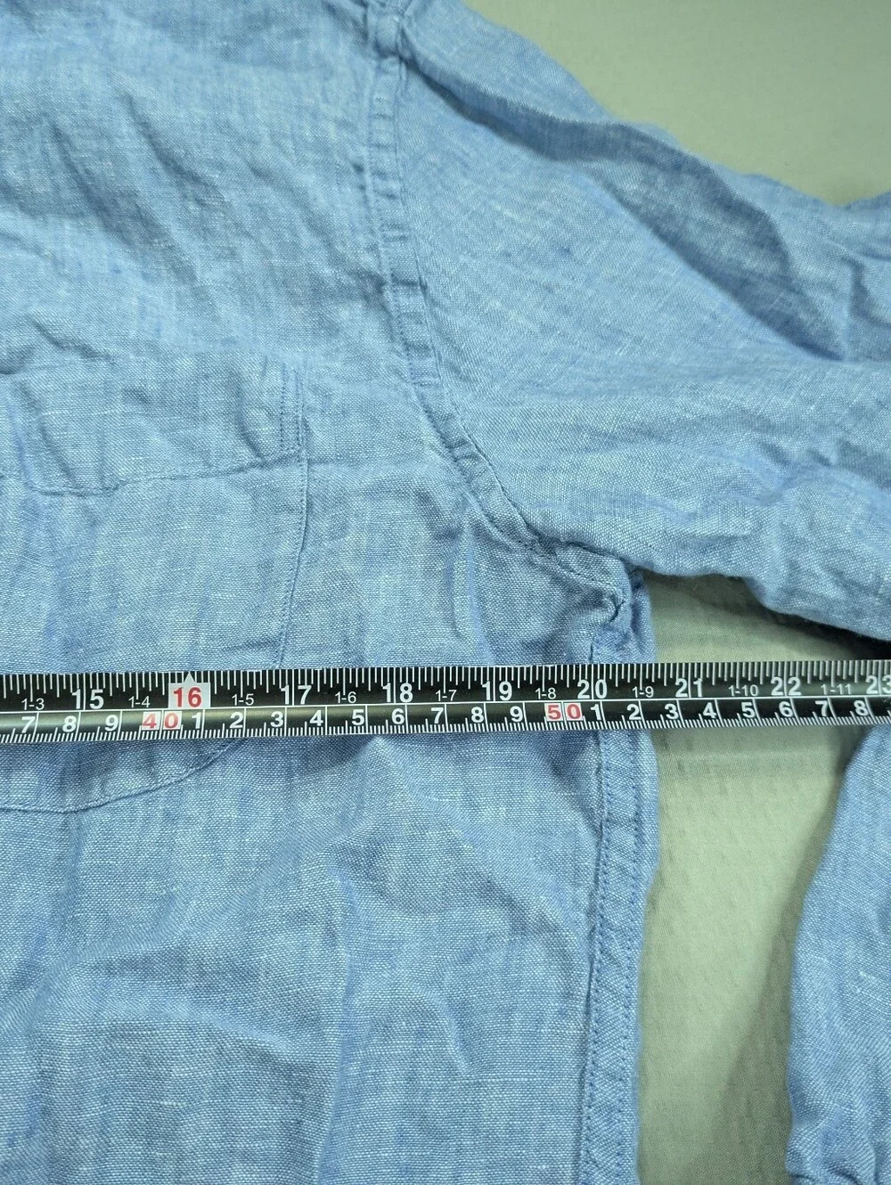 J.Crew Baird McNutt Irish Linen Slim Untucked Shirt Mens L Blue